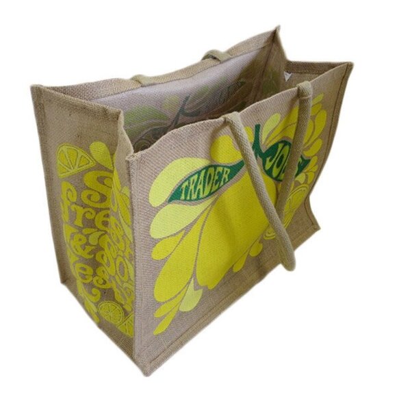 NEW Trader Joe’s Citrus Jute Bag - Lemon and Lime Design 13 x 8 x 17 inches - Picture 6 of 10